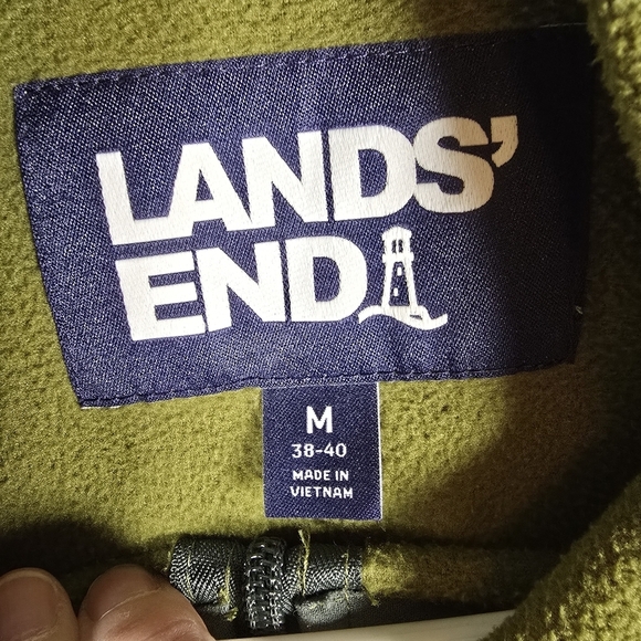 Lands' End Unisex AppleGreen LongSleeve Quarter-Zip Fleece Pullover Size M 38-40 - Picture 8 of 11